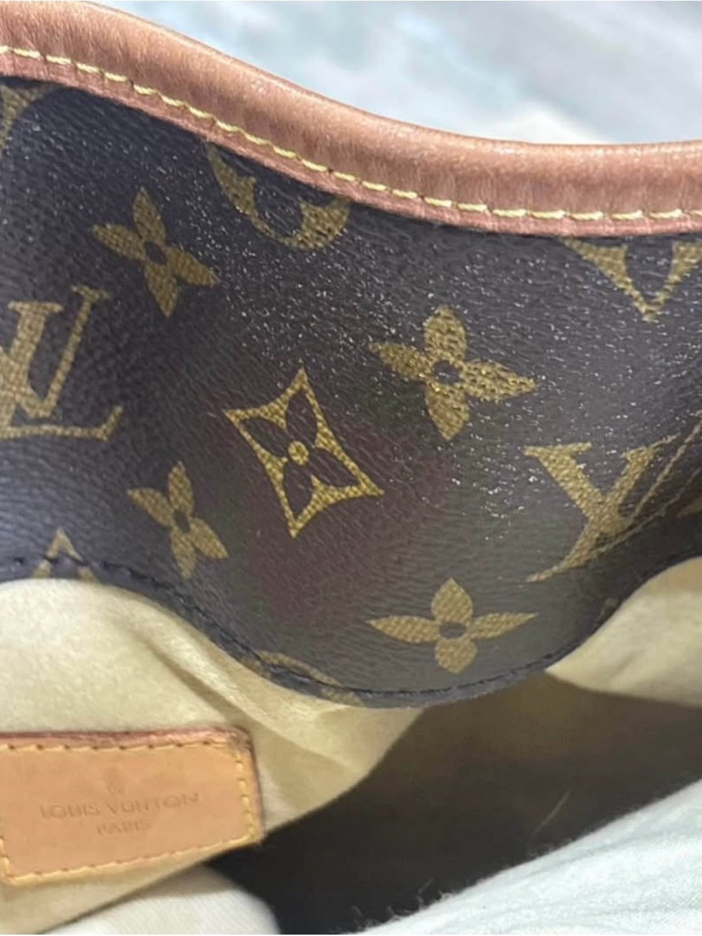 Louis Vuitton Brown Monogram Canvas Hobo Shoulder Bag with Vachetta Handle - Picture 5 of 10